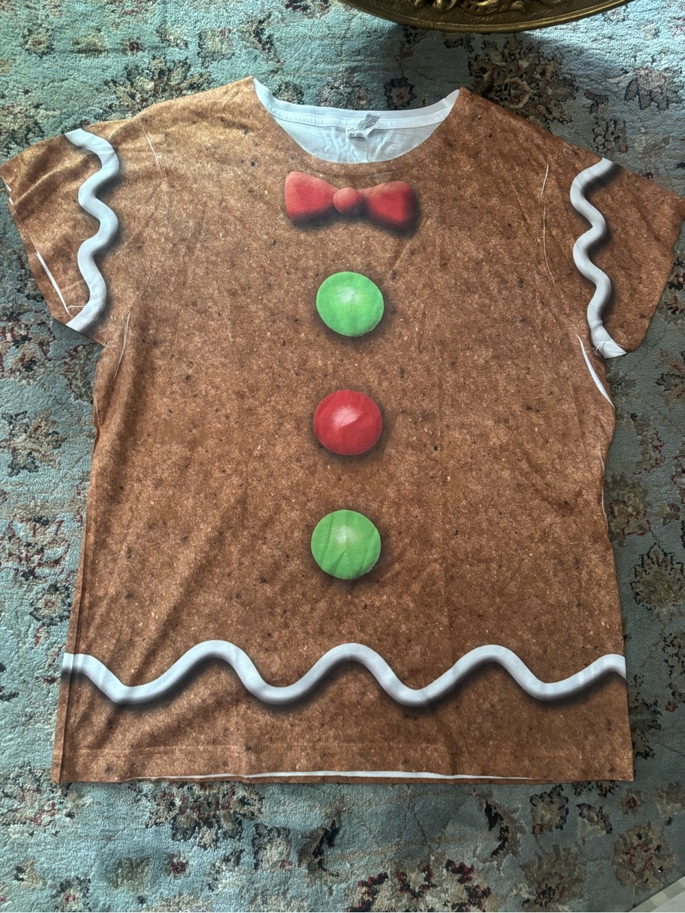 Gingerbread Print Woman’s Costume T-Shirt - Brown